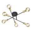 TRIO Deckenleuchte Cross mattschwarz Metall H/D: ca. 19x57 cm E27 6 Brennstellen