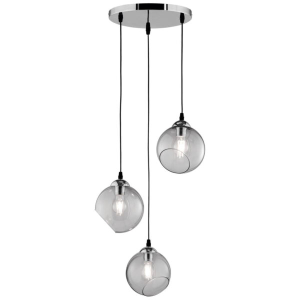 Reality Pendelleuchte Clooney
Chrom Rauch Metall Glas H/D: ca. 150x35 cm E27 3 Brennstellen