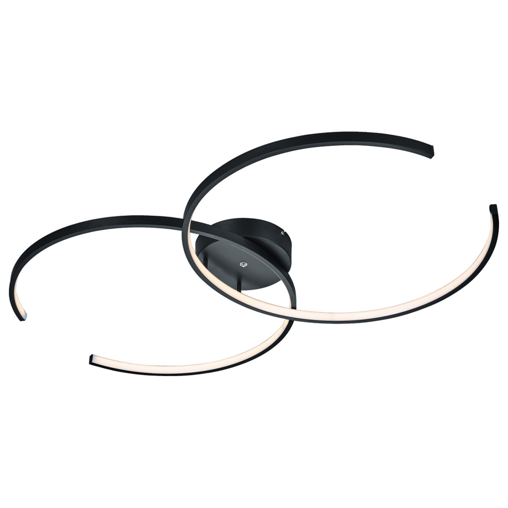TRIO Deckenleuchte Citizen schwarz Metall B/H/T: ca. 94x8x55 cm 2 Brennstellen