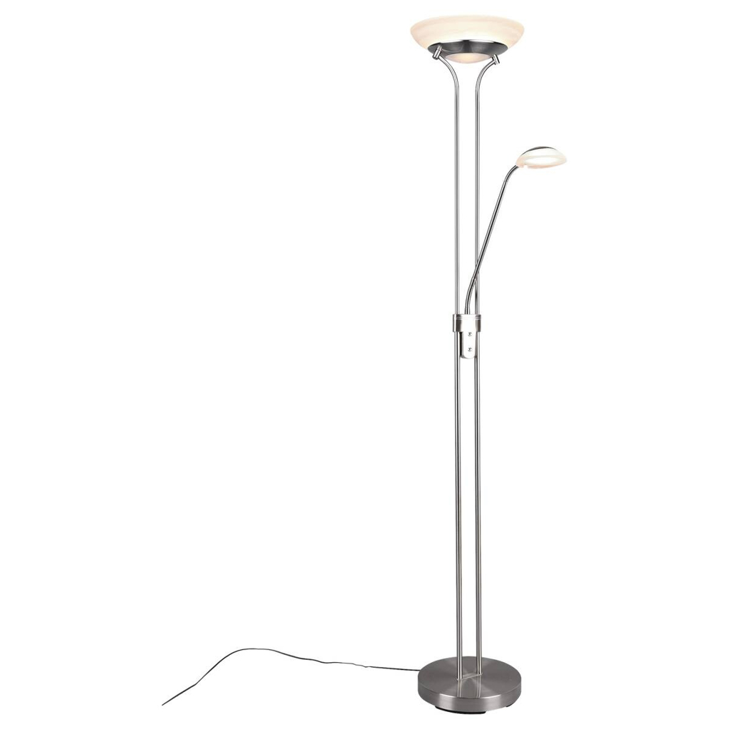 Reality Stehlampe Orson
nickel matt weiß Metall Glas H/D: ca. 180×32 cm