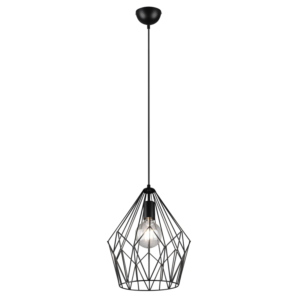 Reality Pendelleuchte Cage
mattschwarz Metall H/D: ca. 150×30 cm E27 1 Brennstellen