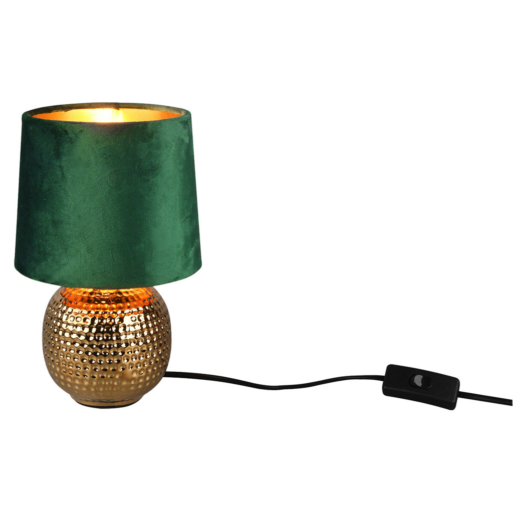 Reality Tischleuchte Sophia
grün gold Keramik Samt H/D: ca. 26×16 cm E14 1 Brennstellen