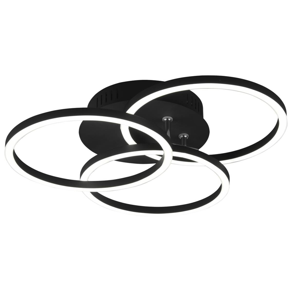 Reality Deckenleuchte Circle mattschwarz Metall B/L: ca. 9,5x43,5 cm 3 Brennstellen