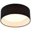 Reality LED-Deckenleuchte Locarno schwarz weiß Stoff Kunststoff H/D: ca. 11x30 cm 1 Brennstellen