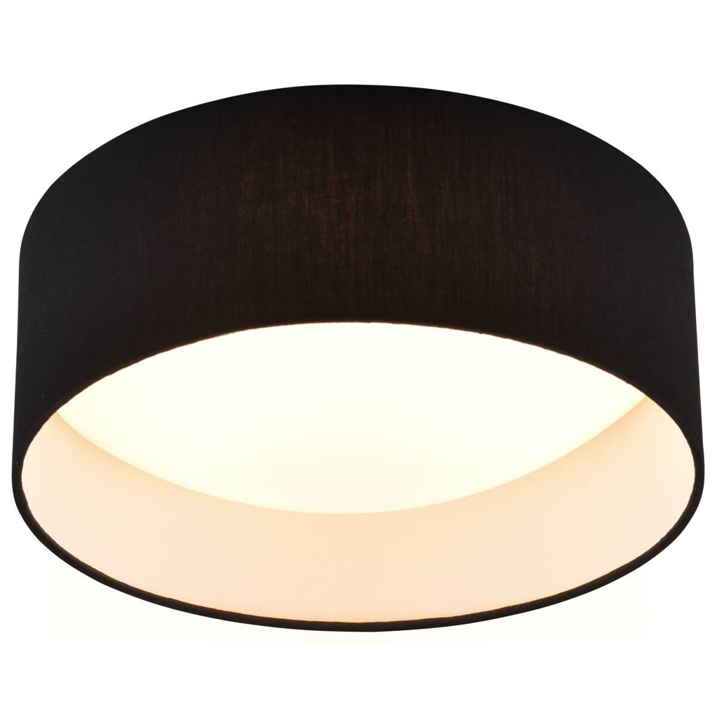 Reality LED-Deckenleuchte Locarno schwarz weiß Stoff Kunststoff H/D: ca. 11x30 cm 1 Brennstellen