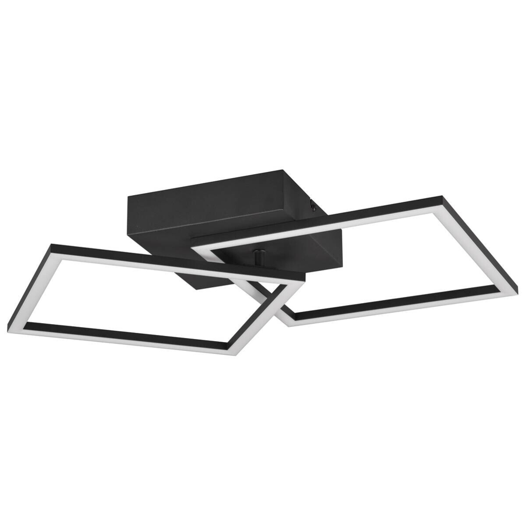Reality LED-Deckenleuchte Trail schwarz Metall B/H/T: ca. 45x40x7 cm