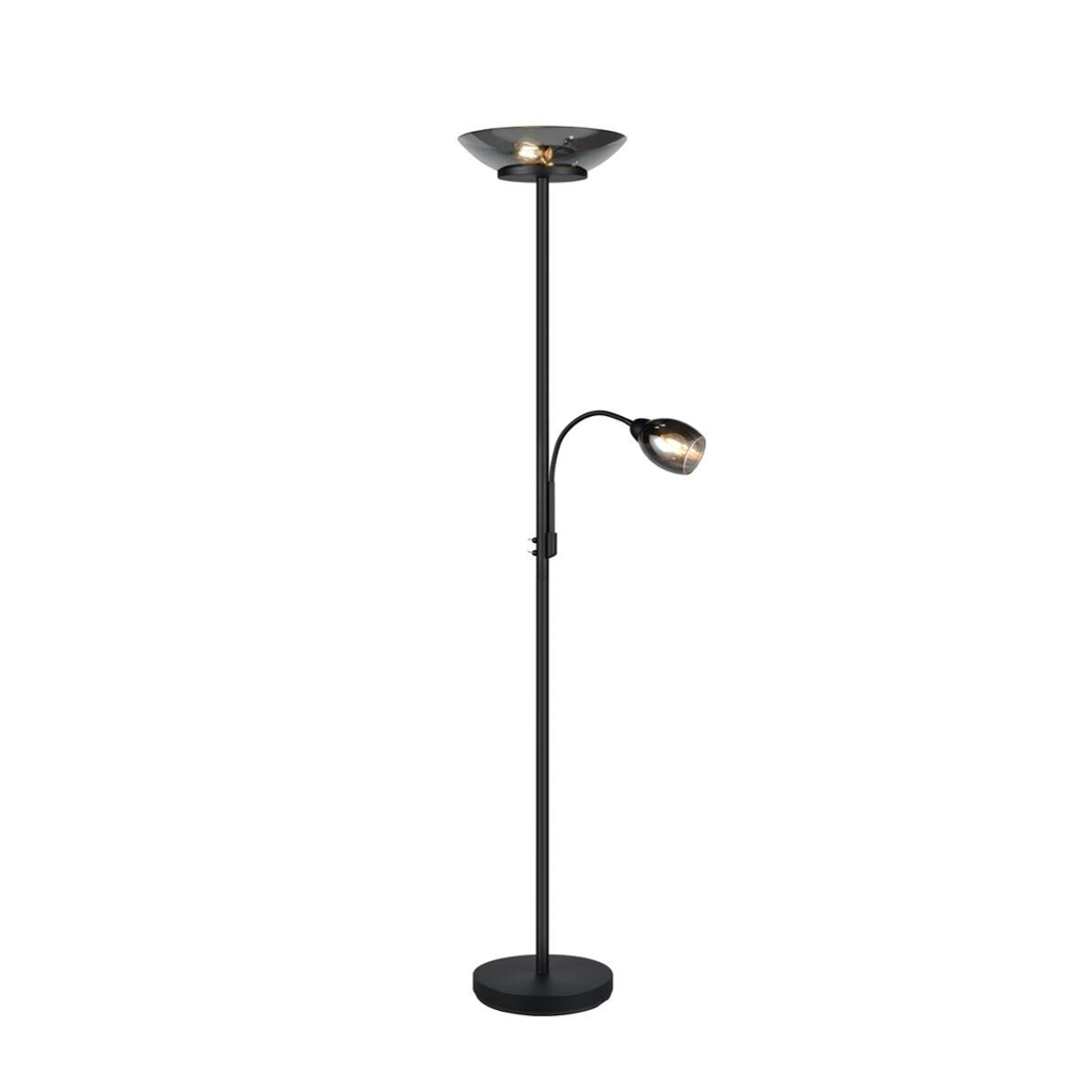 Reality Stehlampe
schwarz Metall E27 2 Brennstellen