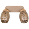 Reality Spot 2-flg. Bidar kaffee gold Metall B/H/L: ca. 28x27x12 cm E14 2 Brennstellen