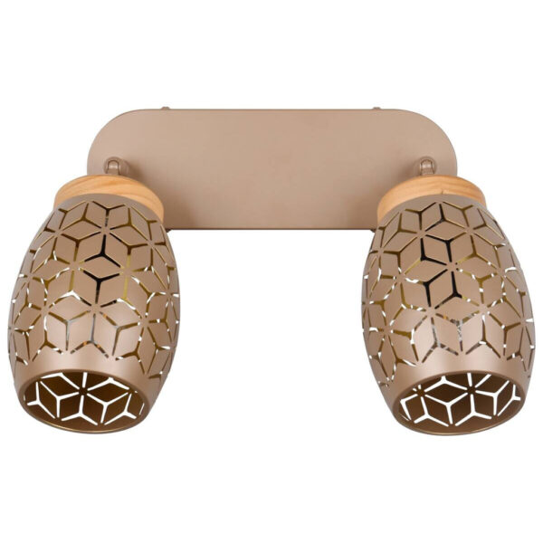 Reality Spot 2-flg. Bidar kaffee gold Metall B/H/L: ca. 28x27x12 cm E14 2 Brennstellen