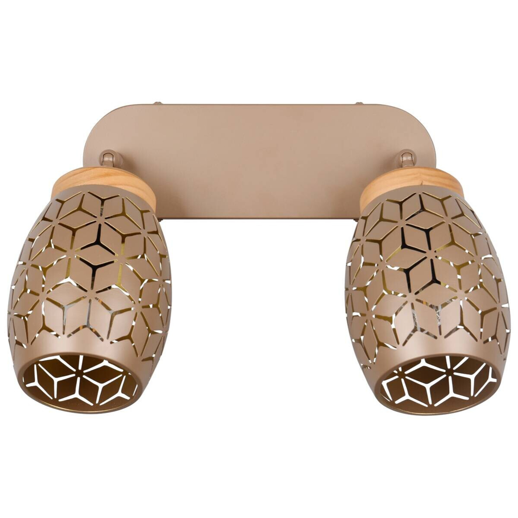Reality Spot 2-flg. Bidar kaffee gold Metall B/H/L: ca. 28x27x12 cm E14 2 Brennstellen