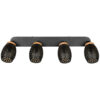 Reality Spot 4-flg. Bidar schwarz gold Metall B/H/L: ca. 74x27x12 cm E14 4 Brennstellen