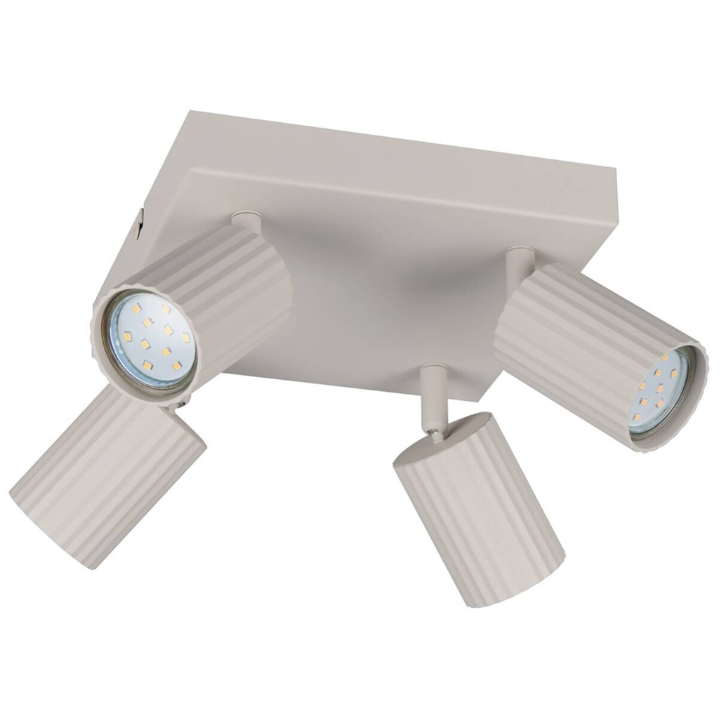 Reality Spot 4-flg. Soka grau Metall B/H/L: ca. 20x14,5x20 cm GU10 4 Brennstellen