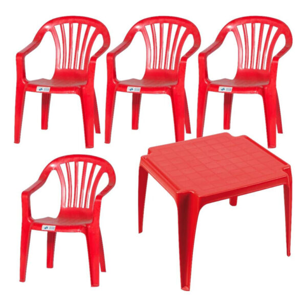 ProGarden Kindermöbel-Set rot Kunststoff B/H/L: ca. 38x53x43 cm