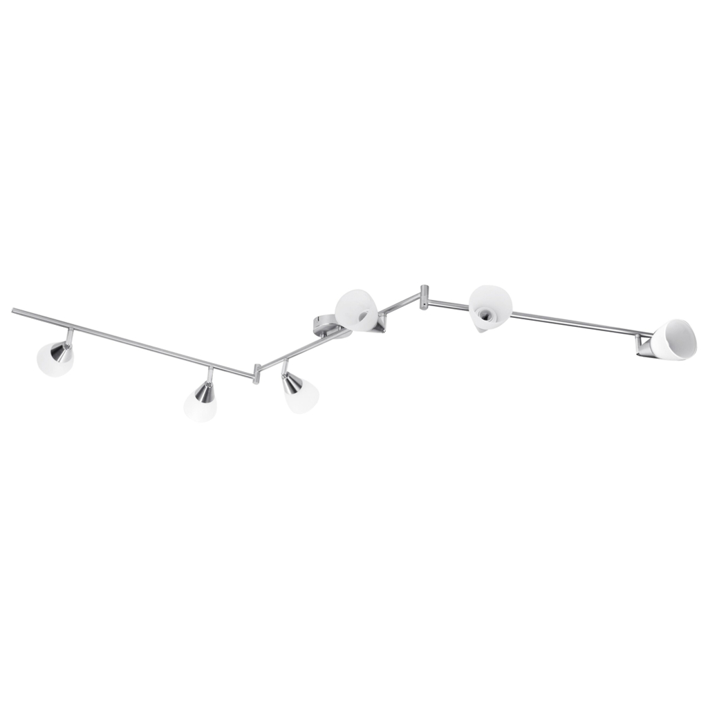 POCOline Spot 6-flg. Tadea nickel matt weiß Metall Glas B/H/L: ca. 9x21x180 cm E14 6 Brennstellen