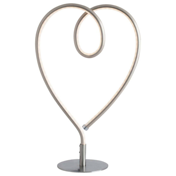 4025442214675 POCOline Tischleuchte Heart
nickel matt weiß Metall Kunststoff B/H: ca. 24x40 cm