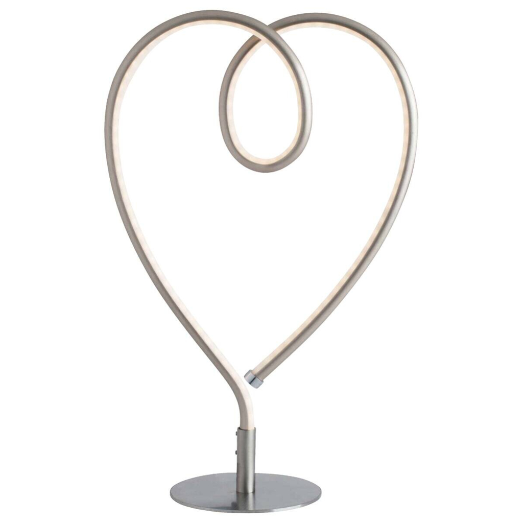 POCOline Tischleuchte Heart
nickel matt weiß Metall Kunststoff B/H: ca. 24×40 cm