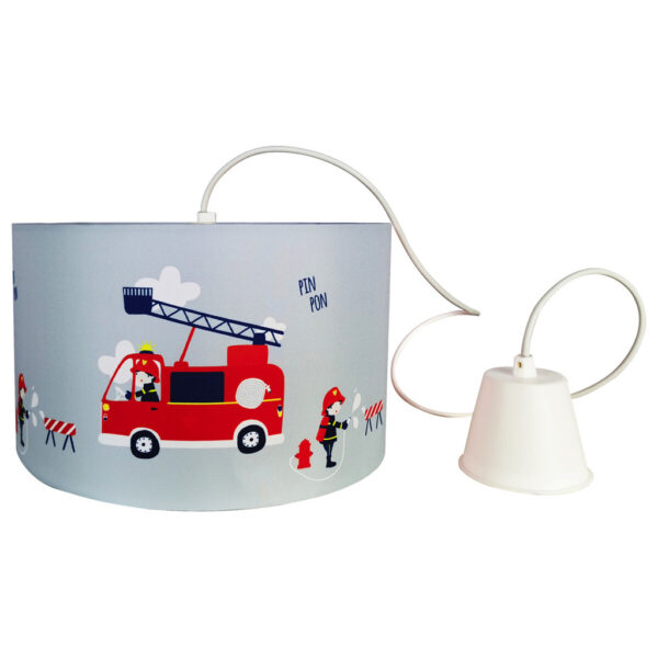 POCOline Pendelleuchte Feuerwehr
grau weiß Stoff Kunststoff H/D: ca. 120x30 cm E27 1 Brennstellen