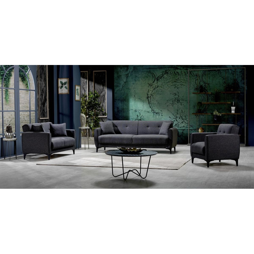POCO Sofa 3-2-1 San Marino anthrazit Microfaser
