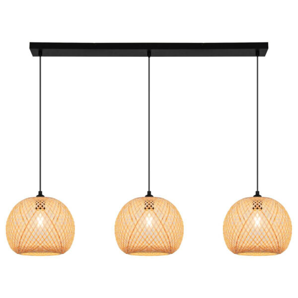 4025442323759 Pendelleuchte Bella
schwarz Metall B/H/T: ca. 146x146x25 cm E27 3 Brennstellen