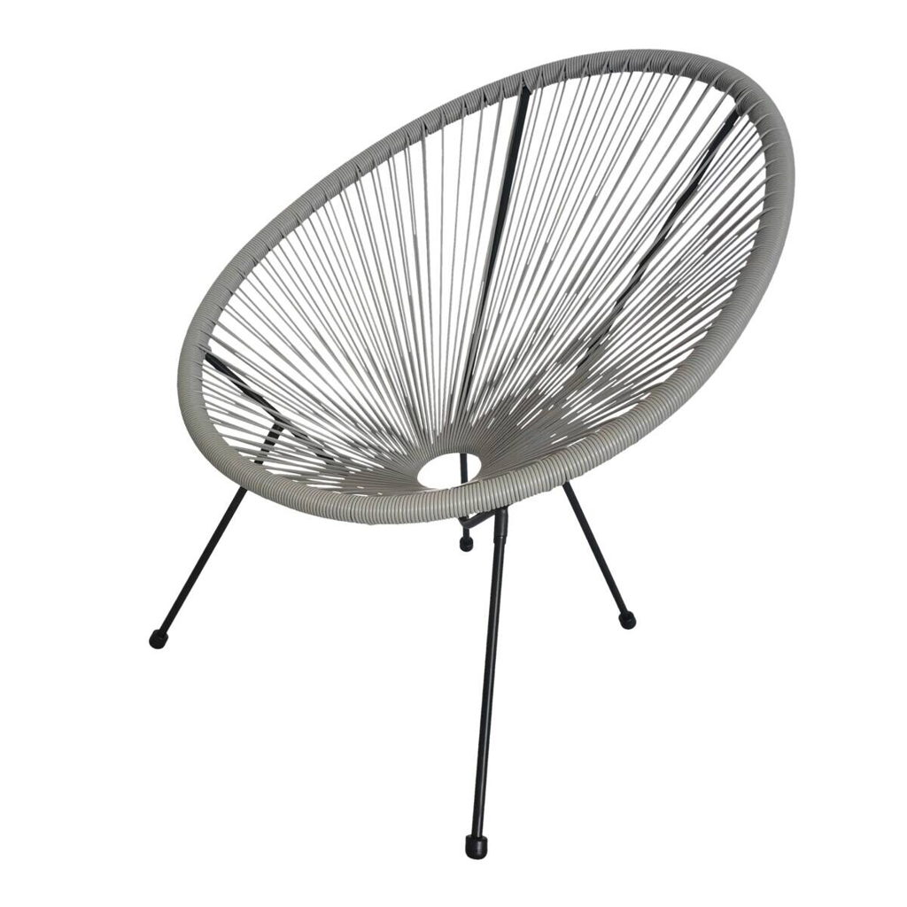 POCOline Gartensessel Acapulco grau Stahlrohr B/H/L: ca. 79x83x73 cm