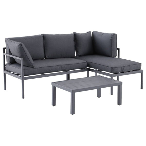 POCOline Loungeset Nizza dunkelgrau Stahlrohr