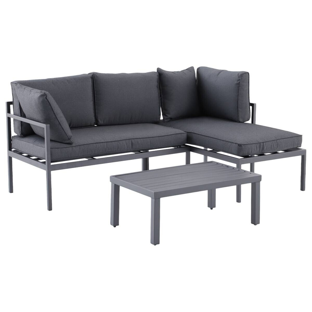 POCOline Loungeset Nizza dunkelgrau Stahlrohr