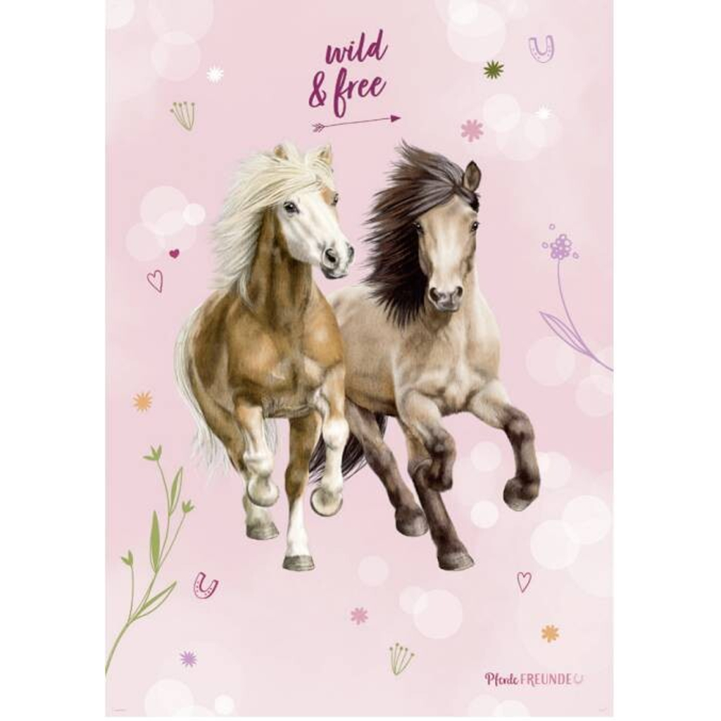 Pferde Freunde Kinderteppich
rosa B/L: ca. 80×120 cm