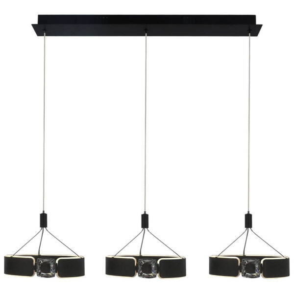 POCOline LED-Pendelleuchte Rings
schwarz Metall B/H/L: ca. 22x120x82 cm