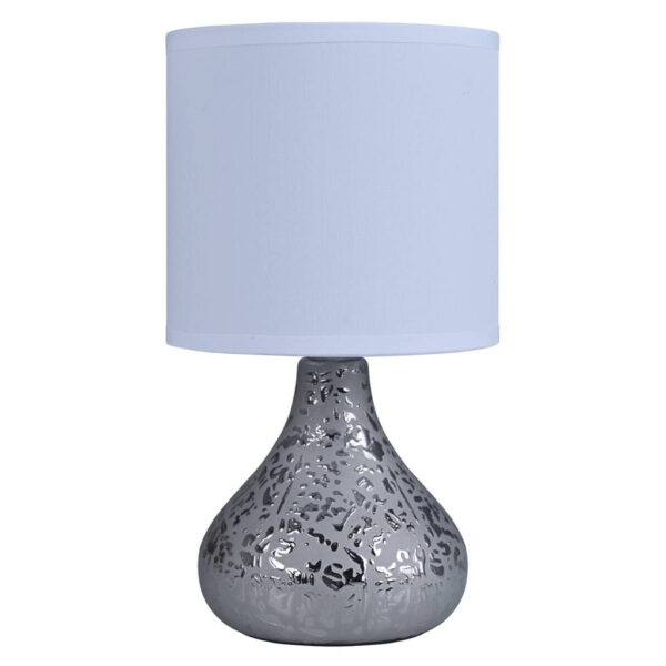POCOline Keramik Tischleuchte Auri
silber Keramik B/H/L: ca. 14x25x14 cm E14 1 Brennstellen