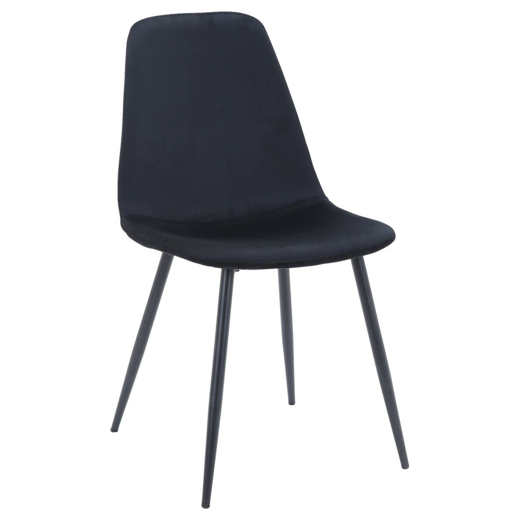 POCO Stuhl Pia schwarz Samt B/H/T: ca. 52,5x86x45 cm