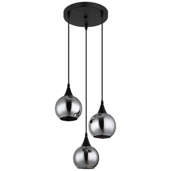 GLOBO Pendelleuchte Nika
schwarz Glas Metall E27 3 Brennstellen