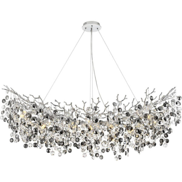 4025442348004 GLOBO Pendelleuchte Eleonore
Chrom Metall Acryl B/L: ca. 160x100 cm E14 10 Brennstellen