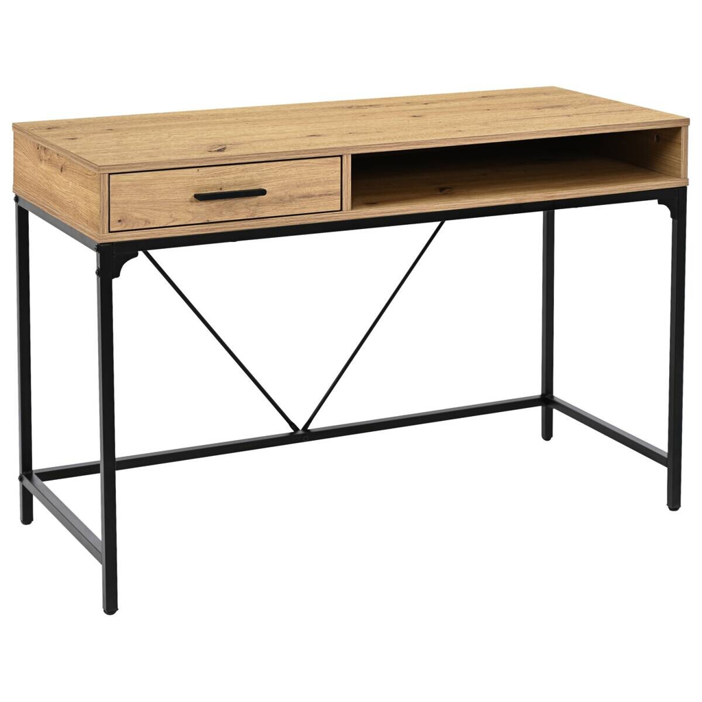 POCO Schreibtisch Faya Eiche Artisan Nachbildung schwarz B/H/T: ca. 110x75x48 cm