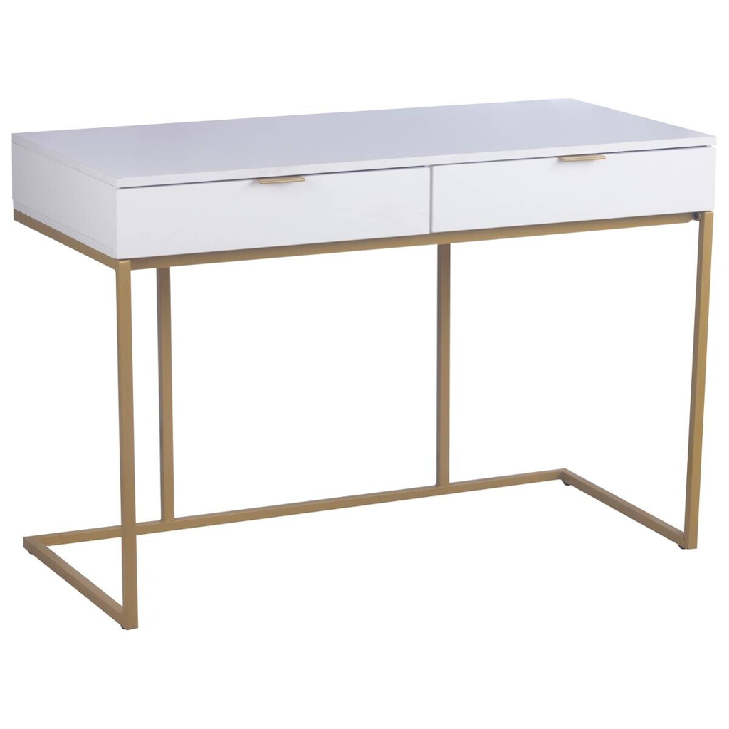 POCO Schreibtisch Jana weiß gold Optik B/H/T: ca. 112x76x52 cm
