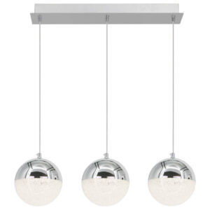 POCOline LED-Pendelleuchte Ginny Chrom Acryl Metall B/H/L: ca. 15x125x58 cm