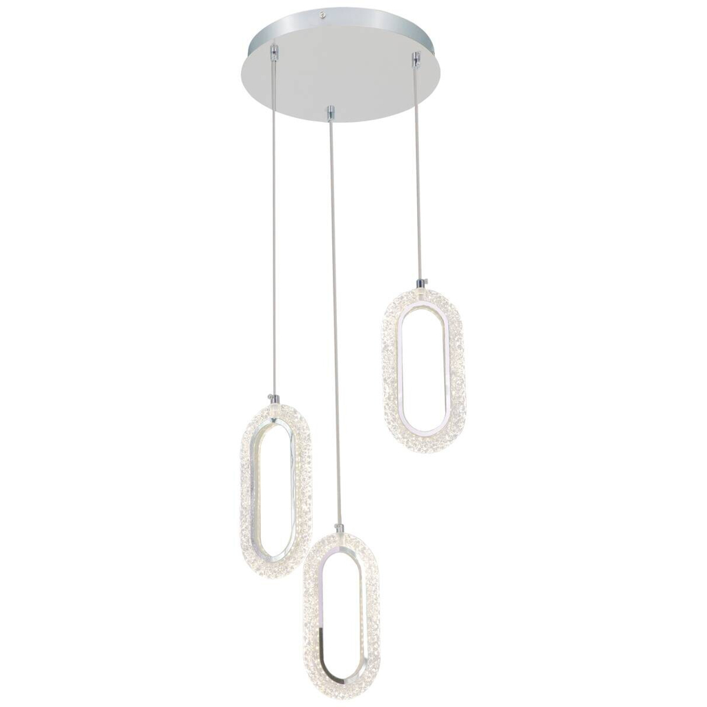 POCOline LED-Pendelleuchte Alfredo
Chrom Metall Acryl B/H/L: ca. 30x143x30 cm
