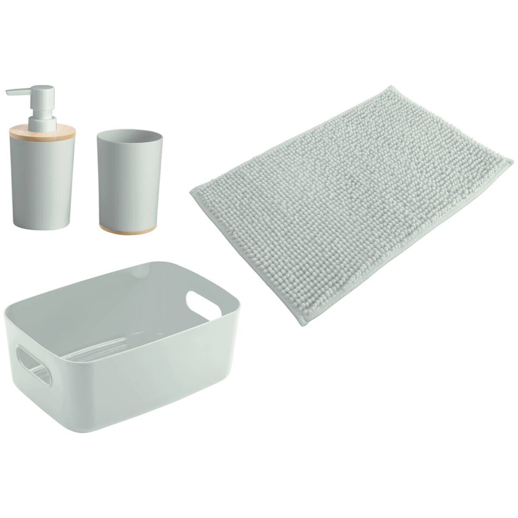 Sensation Bad-Set salbei natur Kunststoff Bambus
