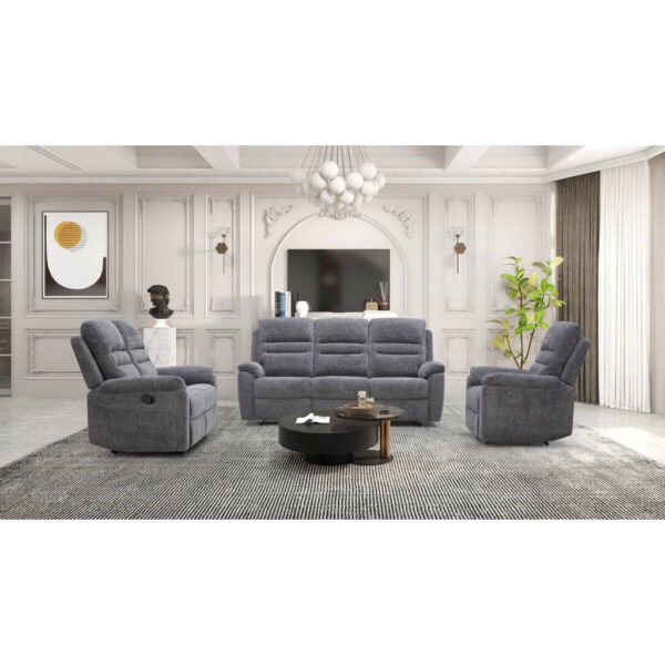 POCO Sofa 3-2-1 KW 2028 dunkelgrau Microfaser