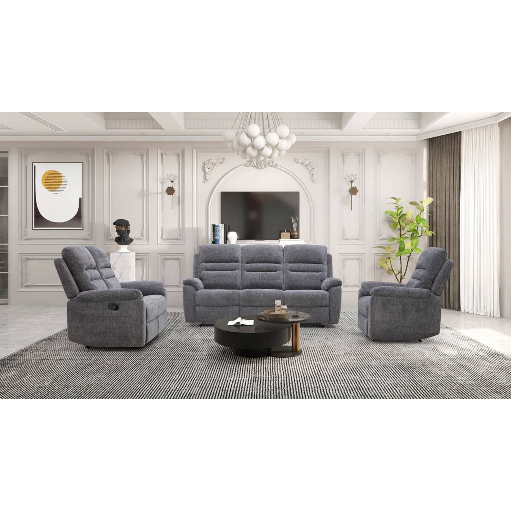 POCO Sofa 3-2-1 KW 2028 dunkelgrau Microfaser