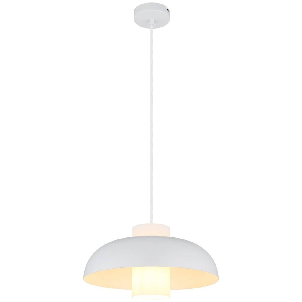 GLOBO Pendelleuchte LOWE
weiß Metall H/D: ca. 120×38 cm E27 1 Brennstellen