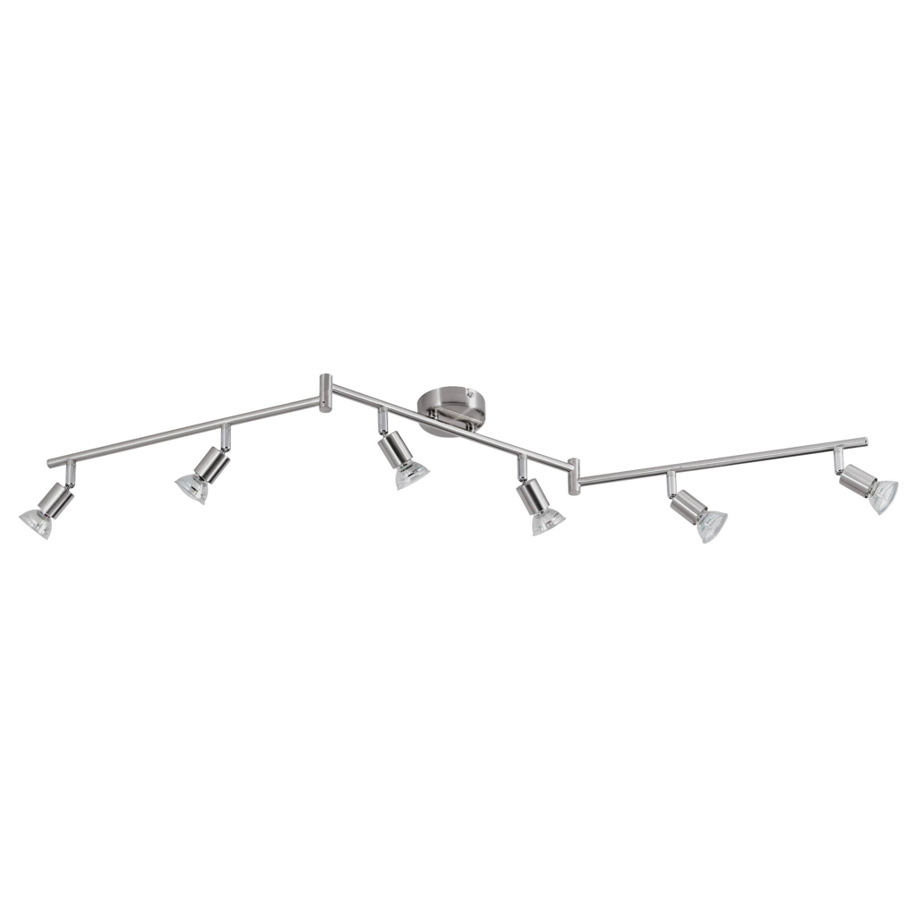 POCOline LED-Spot 6-flg. Boris nickel B/H/L: ca. 120x9x10 cm 6 Brennstellen