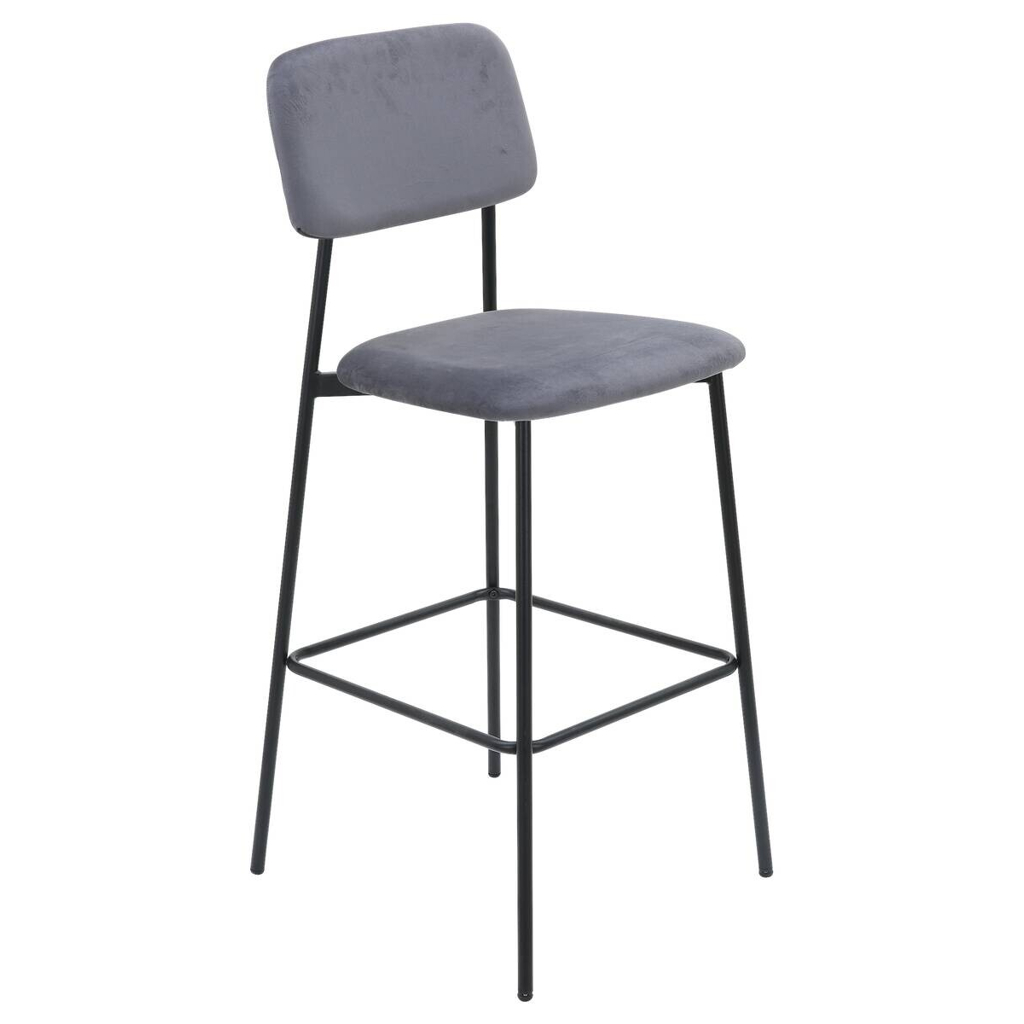 POCO Barhocker MIKA grau Samt B/H/T: ca. 48,5x111x50 cm