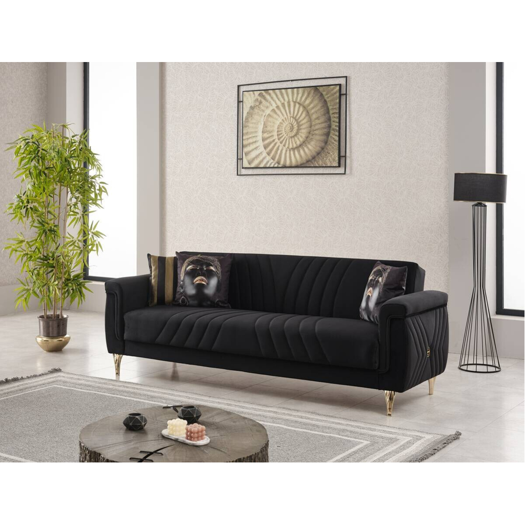 POCO Schlafsofa Lozan schwarz Microfaser B/H/T: ca. 230x86x84 cm