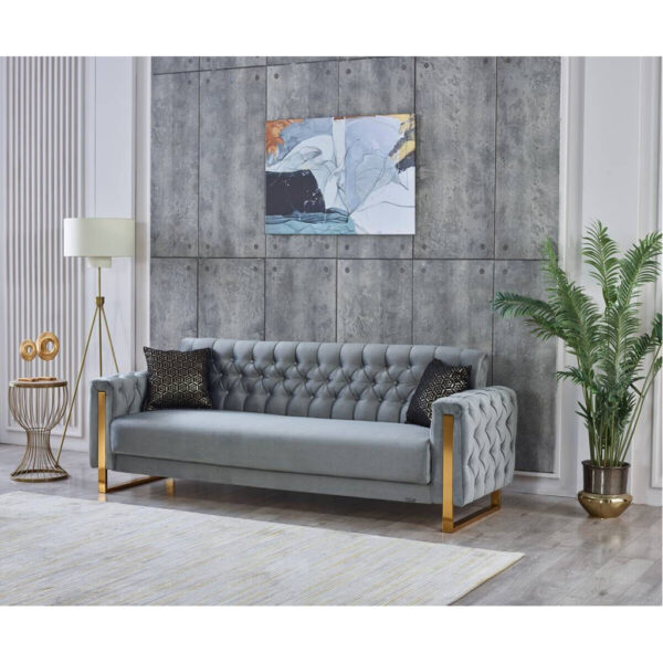 POCO Schlafsofa Crystal braun grau B/H/T: ca. 235x86x87 cm