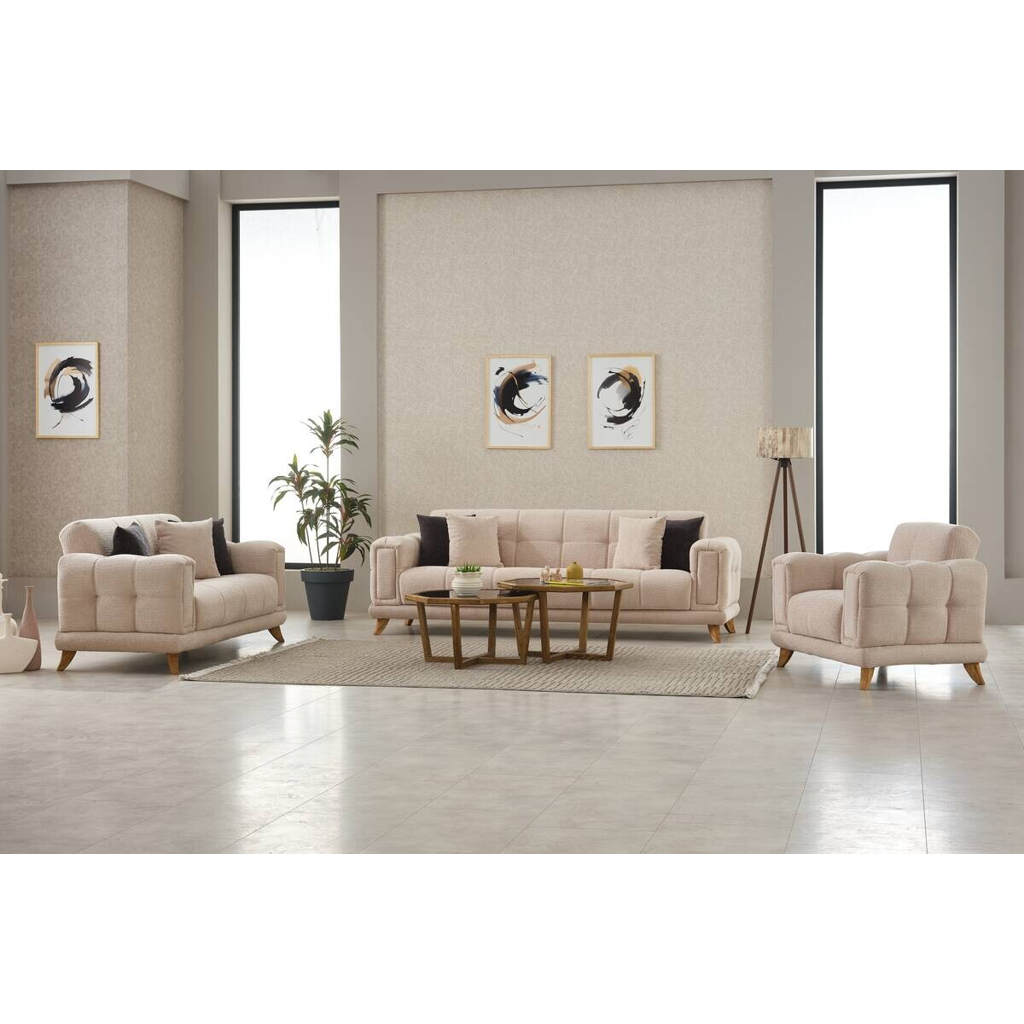 POCO Sofa 3-2-1 Rixos beige Webstoff