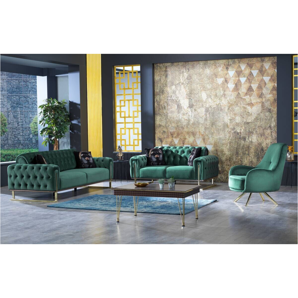POCO Sofa 3-2-1 Tokio grün Microfaser
