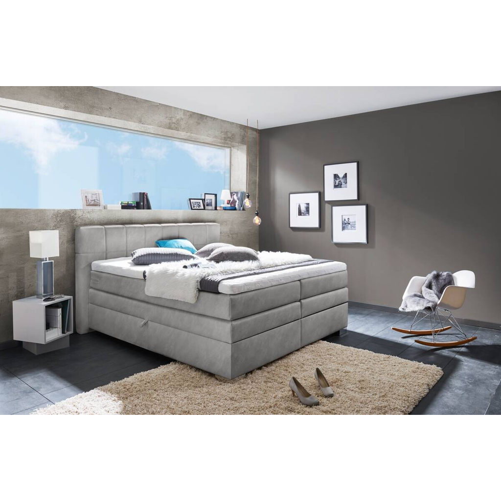 POCO Boxspringbett Maratea silber Liegefläche B/L: ca. 180x200 cm