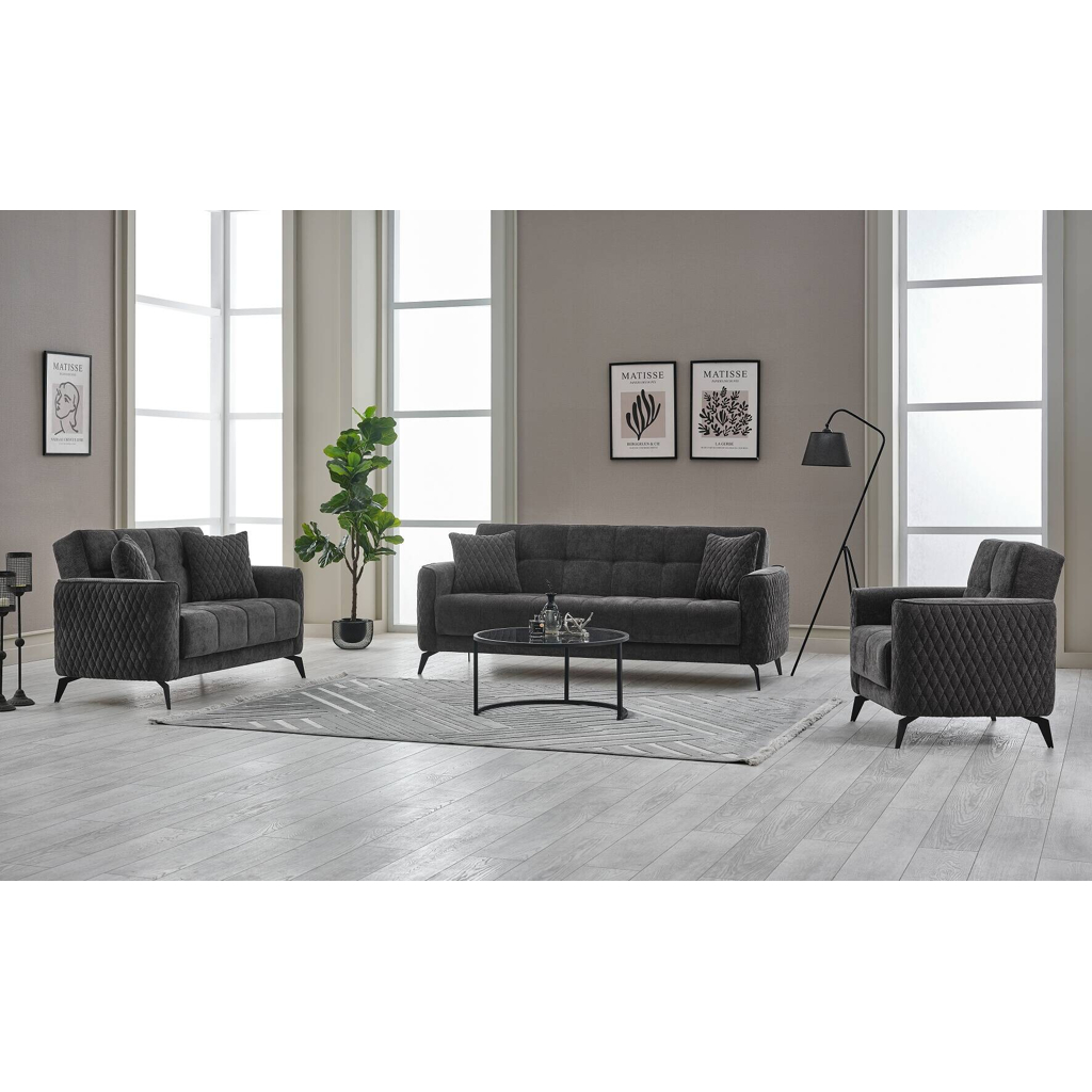 POCO Sofa 3-2-1 Lendor grau Webstoff