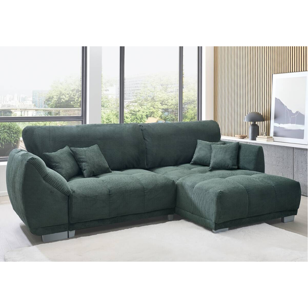 POCO Ecksofa mit Bettfunktion und Bettkasten olive Microfaser B/H/T: ca. 288x78x179 cm