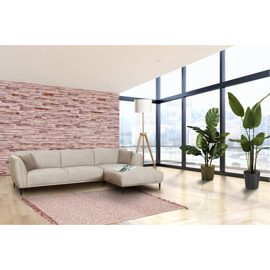POCO Ecksofa creme Microfaser B/H/T: ca. 293x95x178 cm